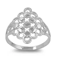 Imported Paragon Shape Sterling Silver Construct Ring Online Sale in Pakistan