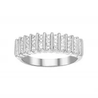 Imported Lumineux Diamond Womens Ribbed Pattern Band Ring Online Shopping in Pakistan