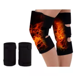 1 Pair Tourmaline Magnetic Therapy Orthopedic Knee Support Belt by JERN (Adjustable Self Heating Knee Brace for Men & Women)