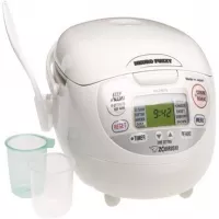 Zojirushi NS-ZCC10 5-1/2-Cup Neuro Fuzzy Rice Cooker and Warmer, Premium White, 1.0-Liter