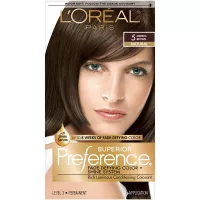 Loreal Paris Superior Preference Fade-Defying + Shine Permanent Hair Color, 5 Medium Brown, Pack of 1, Hair Dye
