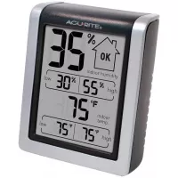 AcuRite 00613 Digital Hygrometer & Indoor Thermometer Pre-Calibrated Humidity Gauge, 3" H x 2.5" W x 1.3" D