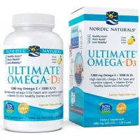 Nordic Naturals Ultimate Omega-D3, Lemon Flavor - 1280 mg Omega-3 + 1000 IU Vitamin D3-120 Soft Gels - Omega-3 Fish Oil - EPA & DHA - Promotes Brain, Heart, Joint, Immune Health - 60 Servings