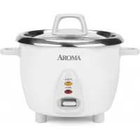 Aroma Housewares Select Stainless Rice Cooker & Warmer with Uncoated Inner Pot, 6-Cup(cooked) / 1.2Qt, ARC-753SG