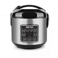 Aroma Housewares 2-8-Cups (Cooked) Digital Cool-Touch Rice Grain Cooker and Food Steamer, Stainless, 8 Cup, Silver