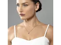 Oro Blanco De 14 Quilates Forma De Pera 0,50 Quilates De Amatista Y Diamante Colgante