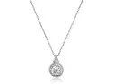 Platinum-plated Sterling Silver Swarovski Zirconia Round-cut Antique Pendant Necklace, 18"