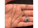 Platinum-plated Sterling Silver Swarovski Zirconia Round-cut Antique Pendant Necklace, 18"