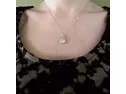 Platinum-plated Sterling Silver Swarovski Zirconia Round-cut Antique Pendant Necklace, 18"