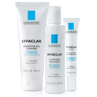 La Roche-Posay Effaclar Dermatological Acne Treatment 3-Step System with Medicated Gel Cleanser, Clarifying Solution and Effaclar Duo, 2-Month Supply