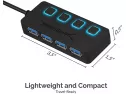 Buy Sabrent 4-port Usb 3.0 Hub With Individual Led Power Switches (hb-..