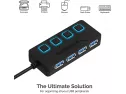 Buy Sabrent 4-port Usb 3.0 Hub With Individual Led Power Switches (hb-..