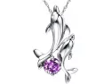 Dancing Dolphins [morado] Collar Con Colgante De Plata De Ley