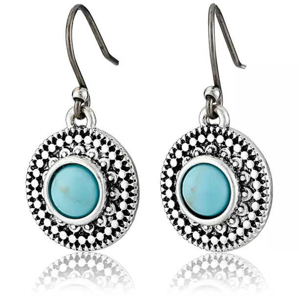 Lucky Brand Turquoise-hued Drop Earrings