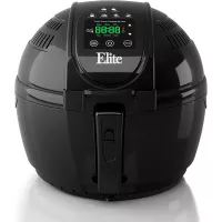 Elite Platinum EAF-1506D Electric Digital Hot Air Fryer Oil-Less Healthy Cooker Timer & Temperature Controls, 26 Recipe Cookbook, 3.5 Quart, Black