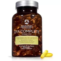 EFA Complete with Optimal Omega 3 6 9 Levels of High Potency Flax Oil, Fish Oil, Borage Oil, and Evening Primrose Oil 800mgs (90count) 3rd Party Tested - High in GLA and 369 Omegas