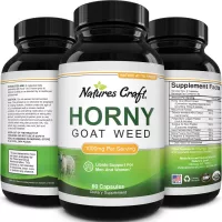 Horny Goat Weed Complex Herbal Extract for Men and Women - Performance Maca Root Tongkat Ali Powder - Testosterone Booster 1000mg Pure Dosage Capsules - Energy Stamina Ginseng by Natures Craft