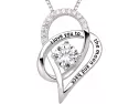 Alov Sterling Silver Heart-shaped Pendant Necklace With The Phrase "i Love You To The Moon And Back"