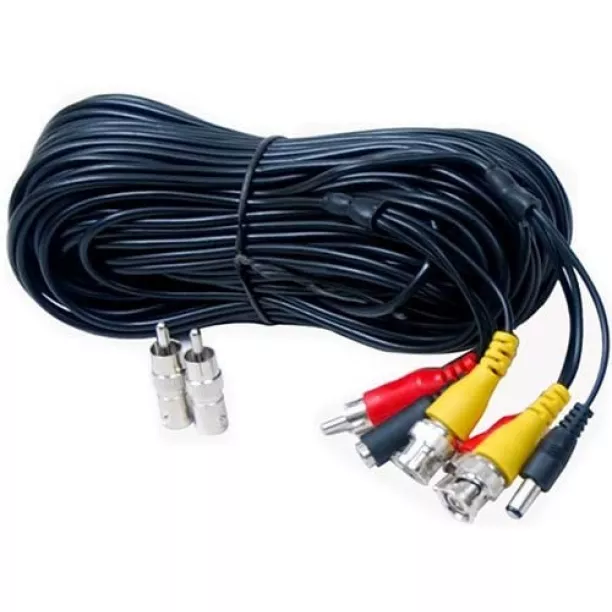 Videosecu 50ft Security Camera Bnc Audio Video Power Cable Pre-made All-in-one Extension Wire Cord With Bnc Rca Connectors For Cctv Surveillance Camera B3v