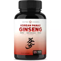 NutraChamps Korean Red Panax Ginseng 1000mg - 120 Vegan Capsules Extra Strength Root Extract Powder Supplement w/ High Ginsenosides for Energy, Performance & Focus Pills for Men & Women