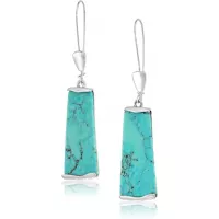 Robert Lee Morris "Mosaic" Semiprecious Turquoise Stone Long Drop Earrings