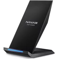 Fast Wireless Charger, NANAMI Qi Certified Wireless Charging Stand Compatible iPhone 12/SE 2020/11 Pro/XS Max/XR/X/8 Plus,Samsung Galaxy S20+ S10 S9 S8 S7 Edge Note 20Ultra/10/9/8 and Qi-Enabled Phone