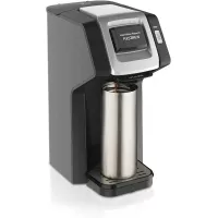 Cafetera Hamilton Beach FlexBrew de una taza para cápsulas K-Cups y café molido con intensidad de preparación ajustable (49979), Estándar, Negro