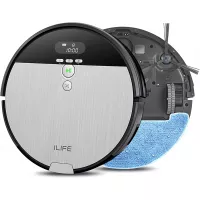 ILIFE V8s, 2-in-1 Mopping,Robot Vacuum,Big 750ml Dustbin,Enhanced Suction Inlet,Zigzag Cleaning Path,Ideal for Pet Hair,Self-Charging Robotic Vacuum, LCD Display,Schedule,Ideal for Hard Floor
