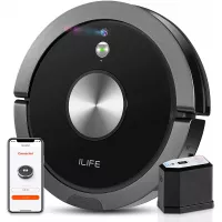 ILIFE A9 Robot Vacuum, Mapping, Wi-Fi, Cellular Dustbin, Strong Suction, 2-in-1 Roller Brush, Self-Charging, Slim and Quiet, Compatible with Alexa, Ideal for Hard Floors to Medium-Pile Carpets.