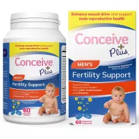 Conceive Plus Men's Fertility Vitamins – Boost Testosterone, Increase Sperm Production – Zinc, Folate, Maca Root, Selenium, Pills – 60 Vegetarian Soft Capsules