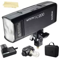 Godox AD200 200Ws 2.4G TTL 1/8000 HSS Strobe Flash Strobe Speedlite Monolight with 2900mAh Lithium Battery to Cover 500 Full Power Shots and Recycle in 0.01-2.1 Sec