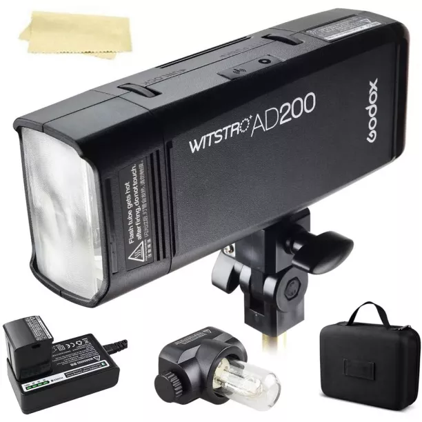 Godox Ad200 200ws 2.4g Ttl 1/8000 Hss Strobe Flash Strobe Speedlite Monolight With 2900mah Lithium Battery To Cover 500 Full Power Shots And Recycle In 0.01-2.1 Sec