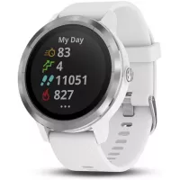 Garmin 010-01769-21 Vivoactive 3, GPS Smartwatch with Contactless Payments and Built-in Sports Apps, White/Silver