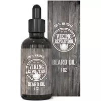 Viking Revolution Beard Oil Conditioner - All Natural Unscented Organic Argan & Jojoba Oils – Softens, Smooths & Strengthens Beard Growth – Grooming Beard and Mustache Maintenance Treatment, 1 Pack