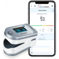 Beurer PO60 Bluetooth Fingertip Pulse Oximeter | Blood Oxygen Saturation & Heart Rate Monitor | Medical Device with Wireless Data Transfer | Free Smartphone App | Strap & Batteries included., 1 Count