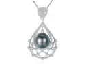 Plata De Ley Y Collar De Perlas Cultivadas De Tahití Negro 11 – 12 Regalos De Navidad Para Mujeres – Viki Lynn