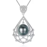 Plata de Ley y collar de perlas cultivadas de Tahití negro 11 – 12 Regalos de Navidad para mujeres – VIKI Lynn