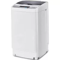 Giantex Full-Automatic Washing Machine Portable Compact 1.34 Cu.ft Laundry Washer Spin with Drain Pump, 10 programs 8 Water Level Selections with LED Display 9.92 Lbs Capacity