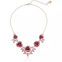 Betsey Johnson Glitter Rose Collar Rosa