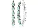 Lucky Brand Womens Oblong Turquoise Inlay Hoop Earring