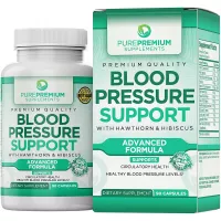 Premium Blood Pressure Support Supplement by PurePremium with Hawthorn & Hibiscus - Natural Anti-Hypertension for Cardiovascular & Circulatory Health - Vitamins & Herbs Promote Heart Health - 90 Caps