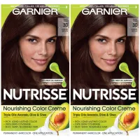 Garnier Hair Color Nutrisse Nourishing Creme, 30 Darkest Brown (Sweet Cola), 2 Count