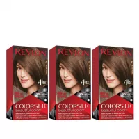 Revlon Colorsilk Beautiful Color Permanent Hair Color with 3D Gel Technology & Keratin, 100% Gray Coverage Hair Dye, 41 Medium Brown, 4.4 oz (Pack of 3)