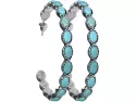 Turquoise Bohemian Metal Hoop Fashion Earring