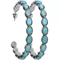 Turquoise Bohemian Metal Hoop Fashion Earring