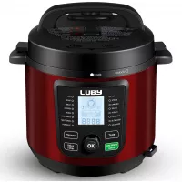 Luby Electric Pressure Cooker 6 Qt,16 Smart Programmable,Slow Cooker Yogurt Maker Rice Cooker Saute Steamer Egg Cooker Sous Vide Warmer,Red (GT606)