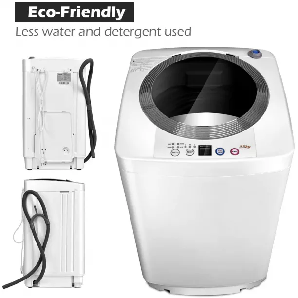 Giantex Full-Automatic Washing Machine, 1.34 Cu.ft Compact Washer w/10  Programs, 8 Water Levels & LED Panel, 9.92 Lbs Capacity Portable Cloth  Washer