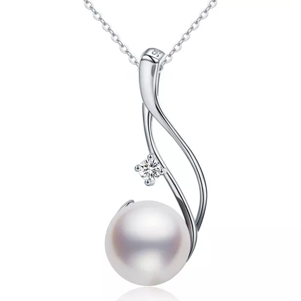 Chaulri - Collar Con Colgante De Perlas Blancas Cultivadas De 9 A 0.39..