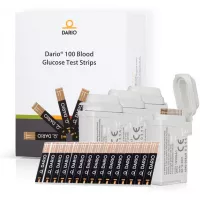 Dario Blood Glucose No Coding Needed Test Strips Cartridge Set - Only for The Dario All-in-One Lancing Device and Meter Kit for Diabetes (100 Count)