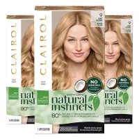 Clairol Natural Instincts Semi-Permanent, 9 Light Blonde, Sahara, 3 Count